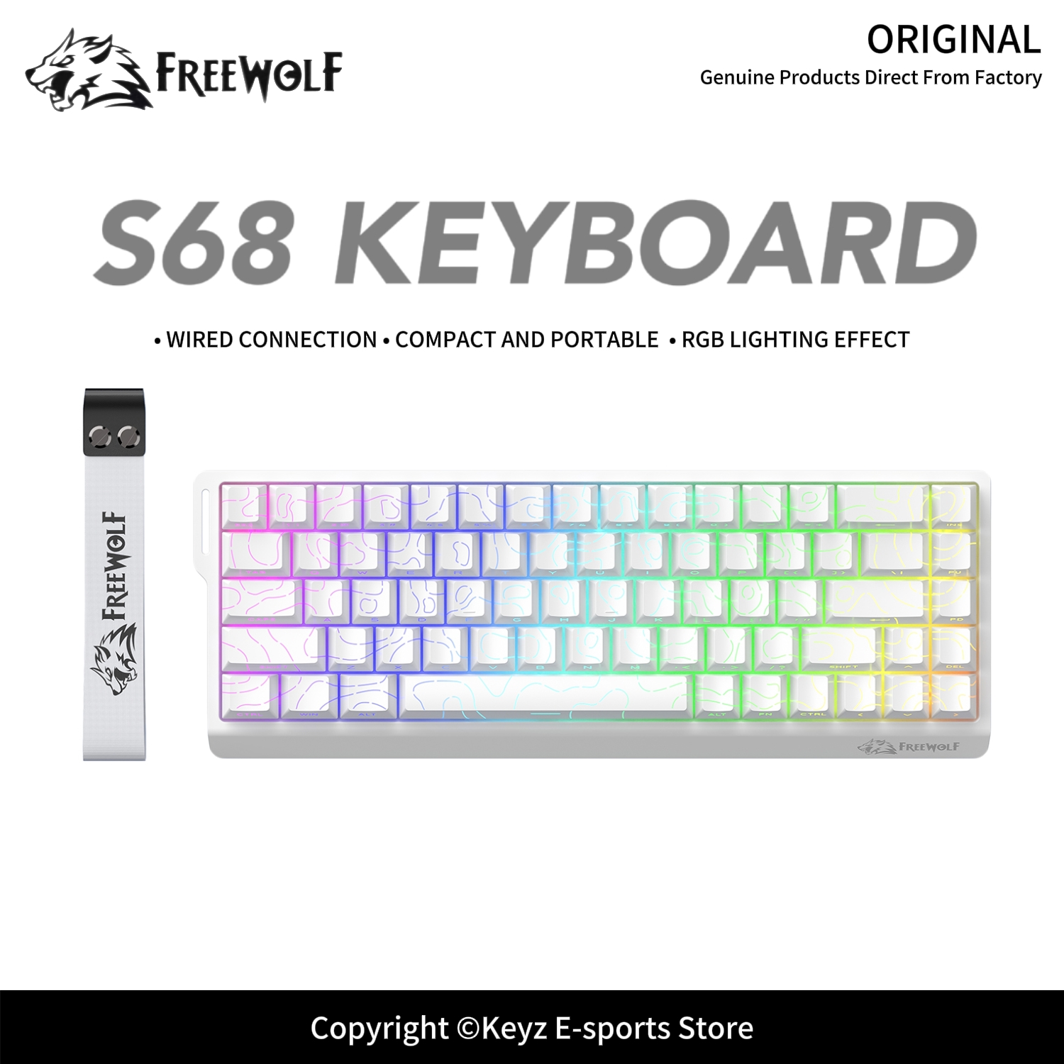 Anti-Ghosting Keyboard - Teclado para Juegos con Cable FREEWOLF