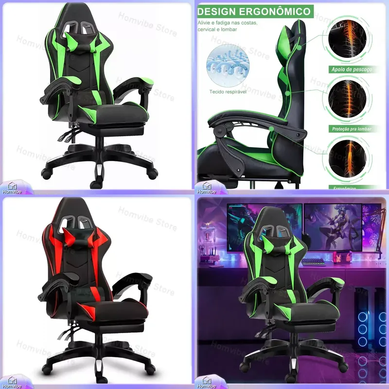 Pc Gaming Chair - Silla de Juego Ergonómica de Respaldo
