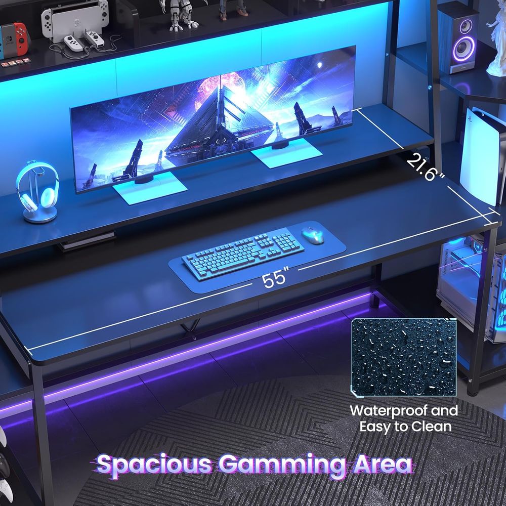 Escritorio Gaming LED Iluminad - Pc Gaming Y Monitor reseña y precio